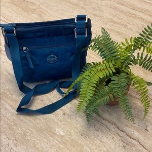 Coach Navy Crossbody Bag in Vibrant Signature Fabric - Beautiful!